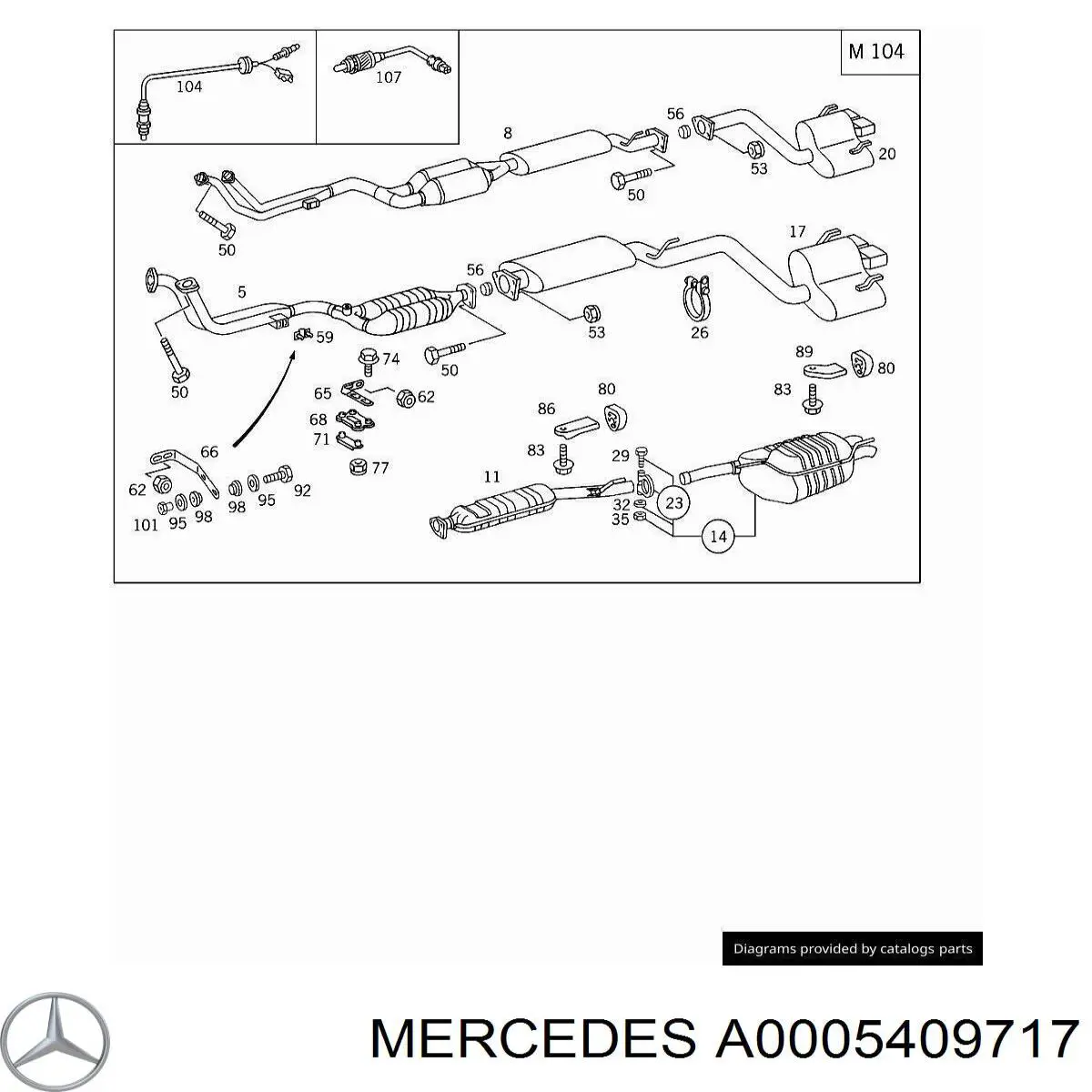 A0005409117 Mercedes Лямбдазонд, датчик кисню до каталізатора