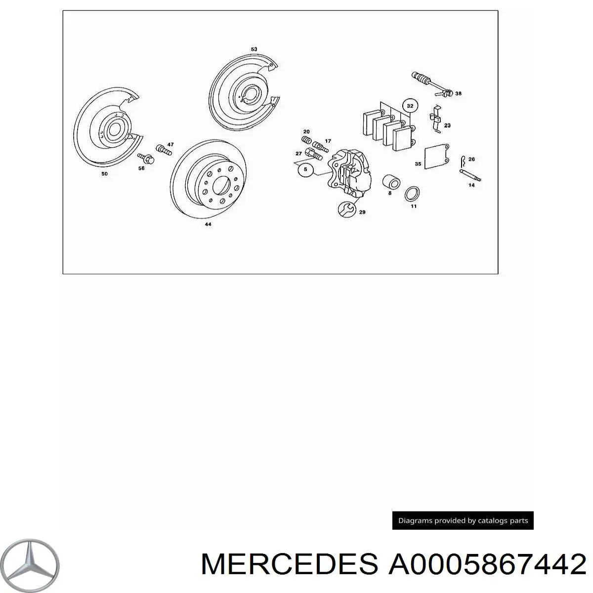 A000586744264 Mercedes ремкомплект супорту гальмівного заднього