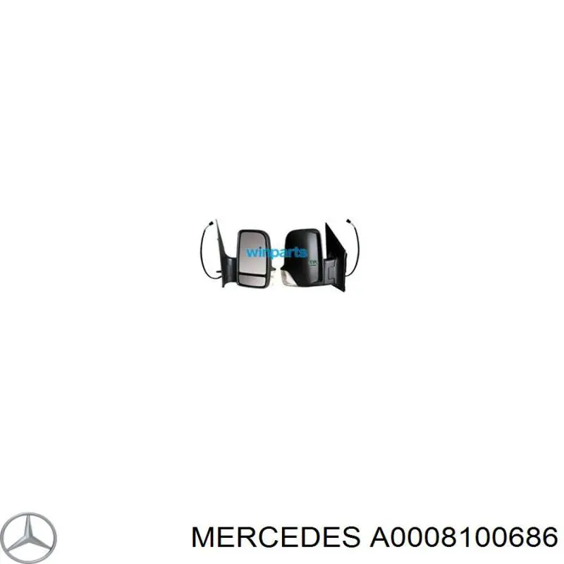 Дзеркальний елемент лівого дзеркала заднього виду Mercedes A0008100686 ціна, від 7.28 USD