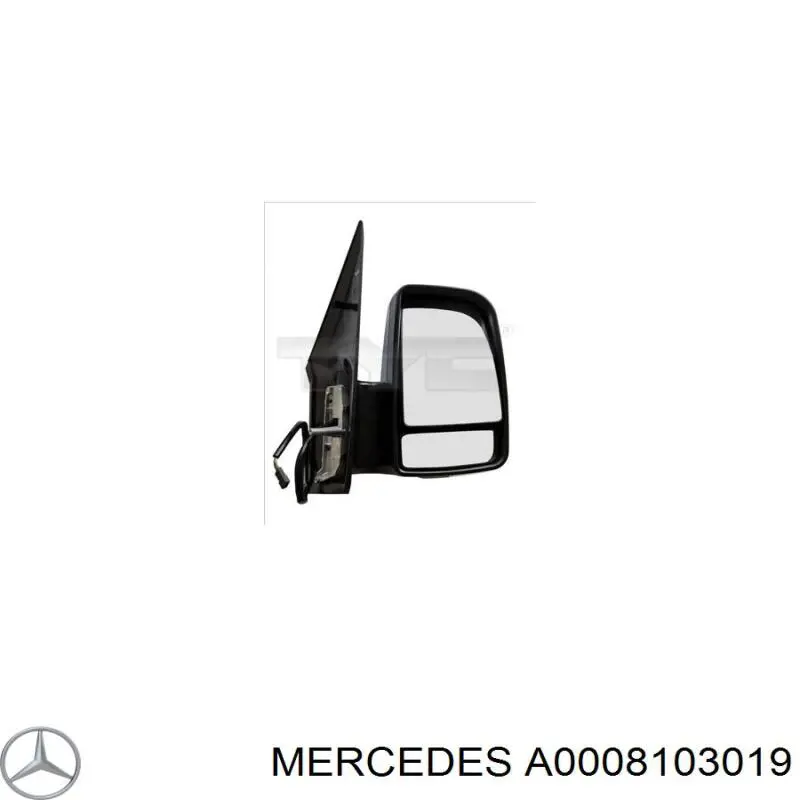 A0008103019 Mercedes Дзеркало заднього виду, ліве