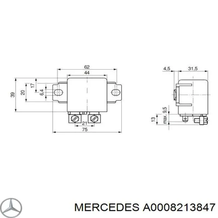Купити A0008213847 Mercedes Реле стартера