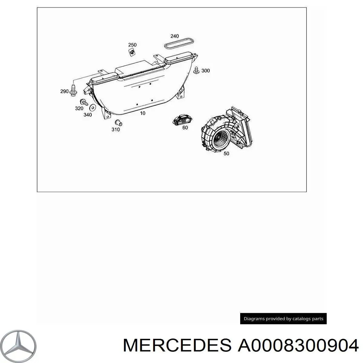 A0008300904 Mercedes Двигун вентилятора пічки (опалювача салону), задній