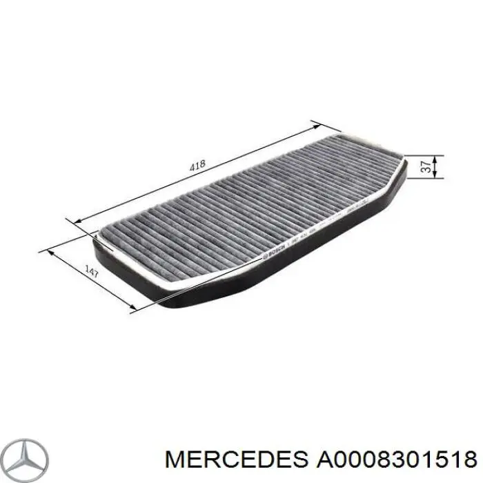 Фільтр салону A0008301518 Mercedes