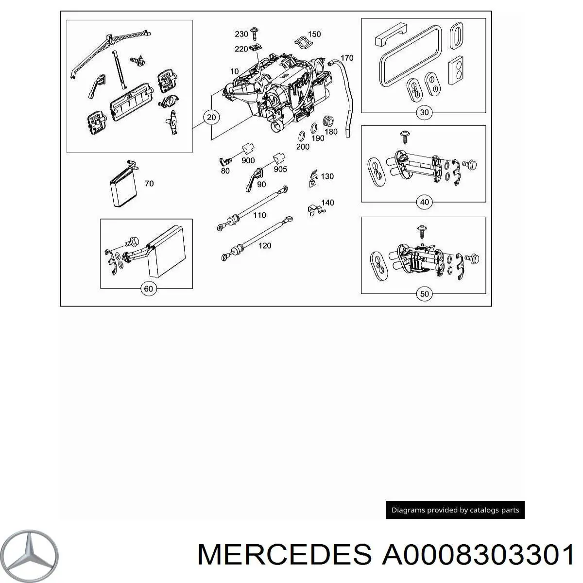 A0008303301 Mercedes корпус вентилятора пічки (опалювача салону, в зборі)