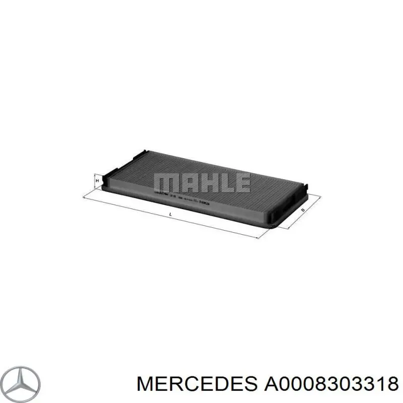 Фільтр повітряний обігрівача Mercedes A0008303318 ціна, від 6.39 USD