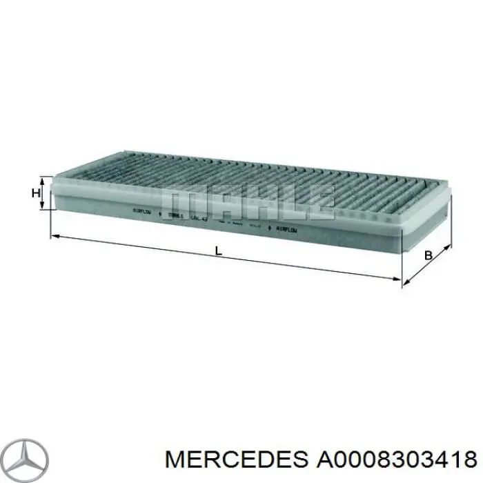 Фільтр повітряний обігрівача Mercedes A0008303418 ціна, від 105.19 USD