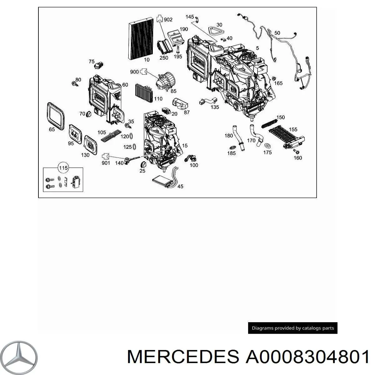 Випаровувач кондиціонера Mercedes A0008304801 ціна, від 100.60 USD