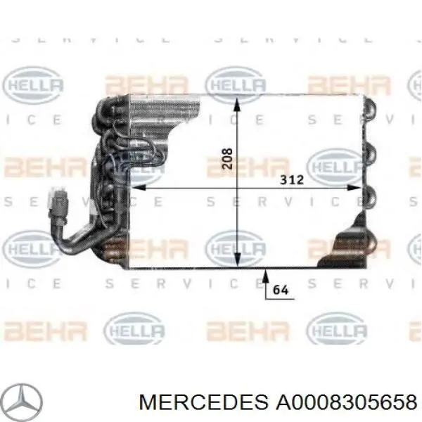 Купити A0008305658 Mercedes Радіатор опалювача салону