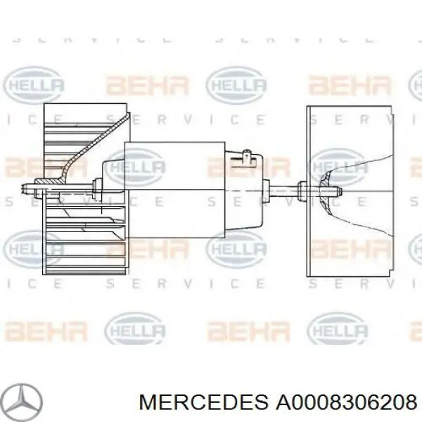 0008306208 Mercedes двигун вентилятора пічки (обігрівача салону)