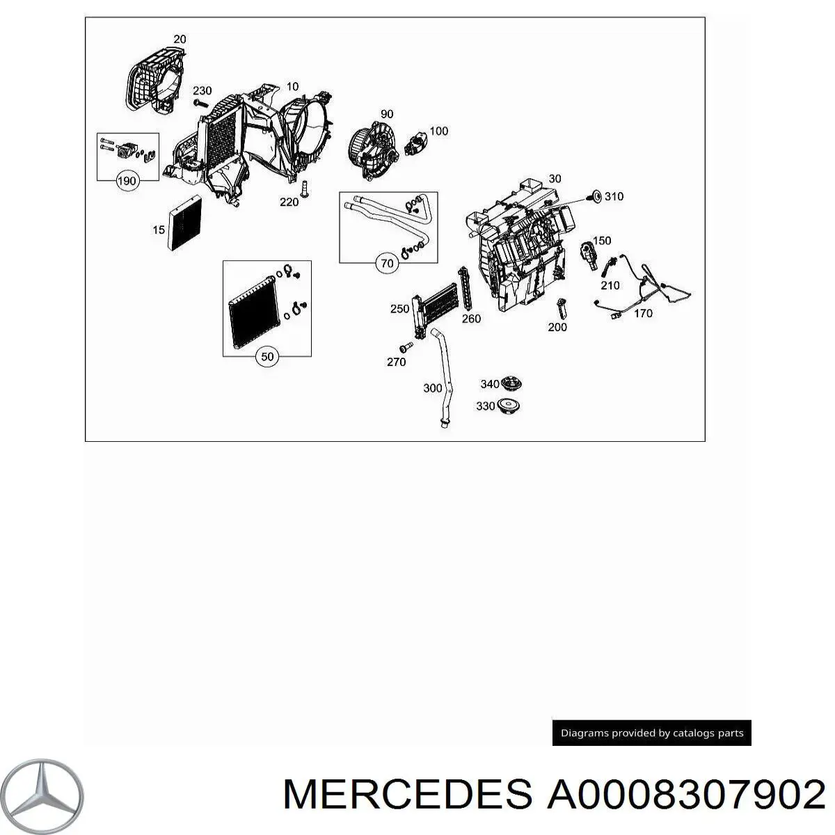 Двигун вентилятора пічки (обігрівача салону) Mercedes A0008307902 ціна, від 242.49 USD
