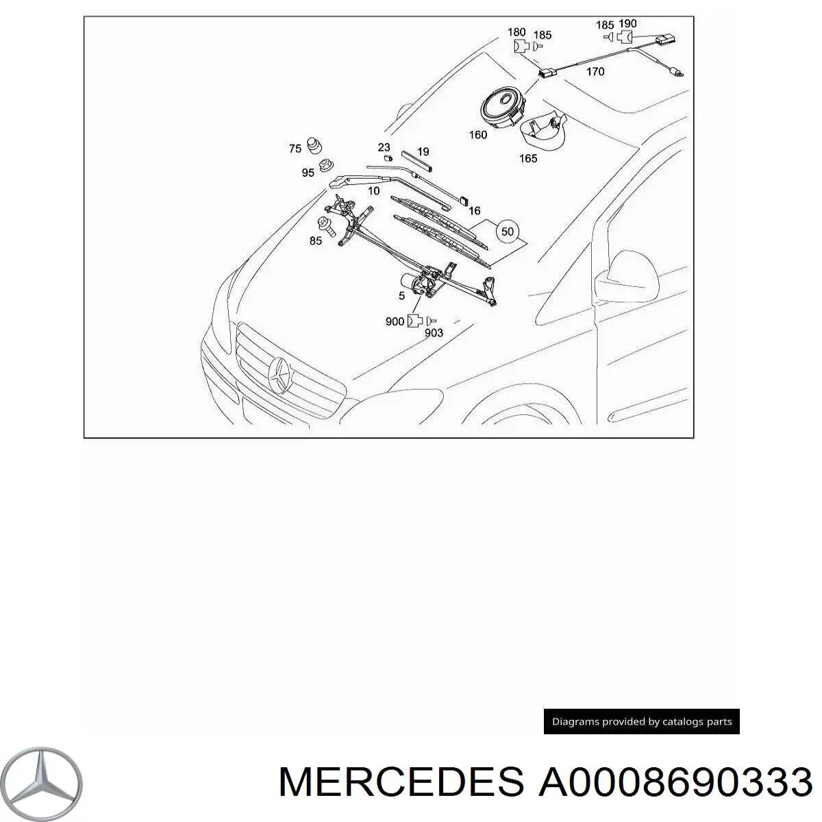 Кронштейн форсунки омивача фар Mercedes A0008690333 ціна, від 12.14 USD