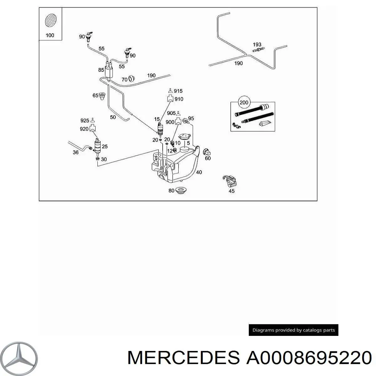  Бачок омивача скла Mercedes Vito 