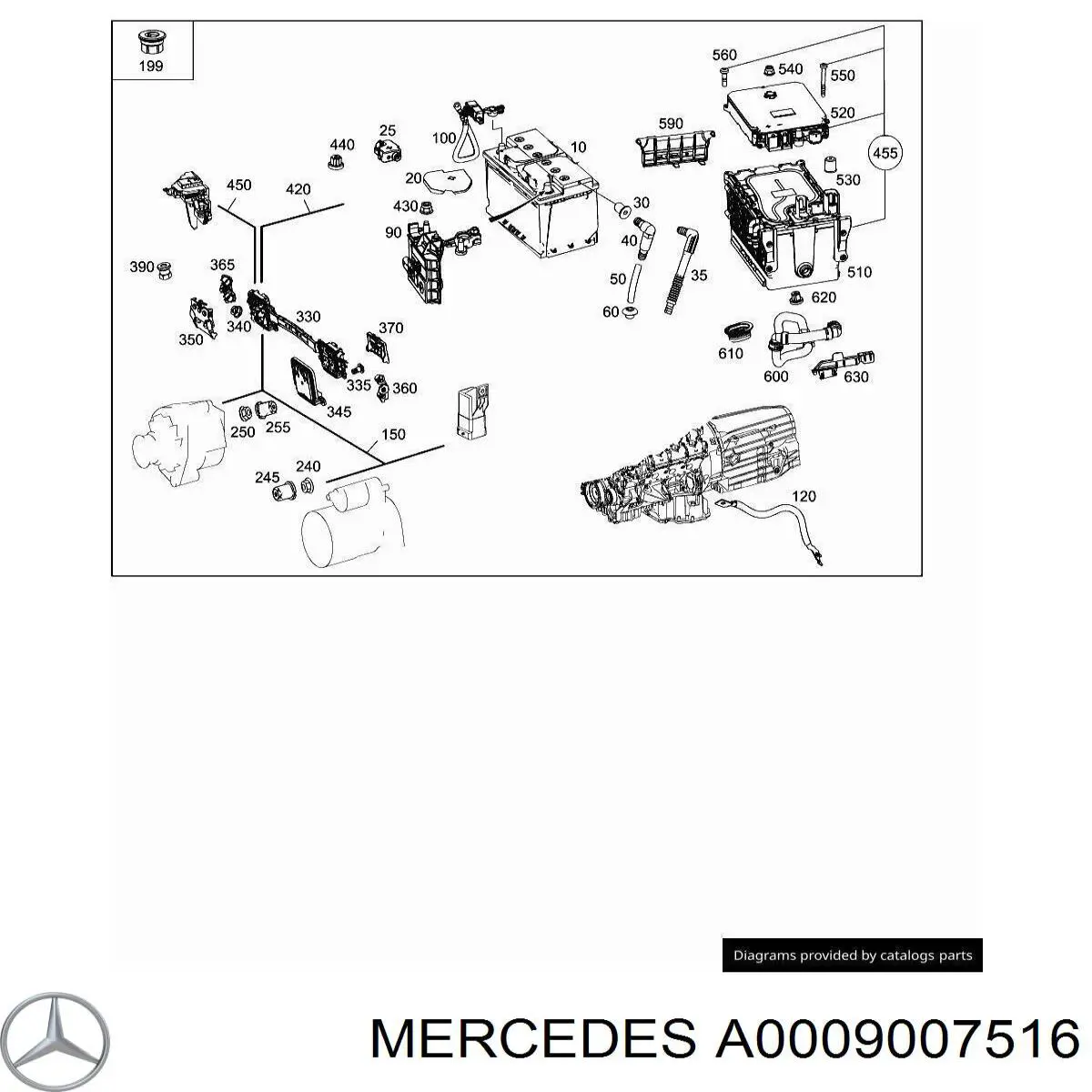 A0009007516 Mercedes Модуль (ЕБУ) управління АКБ