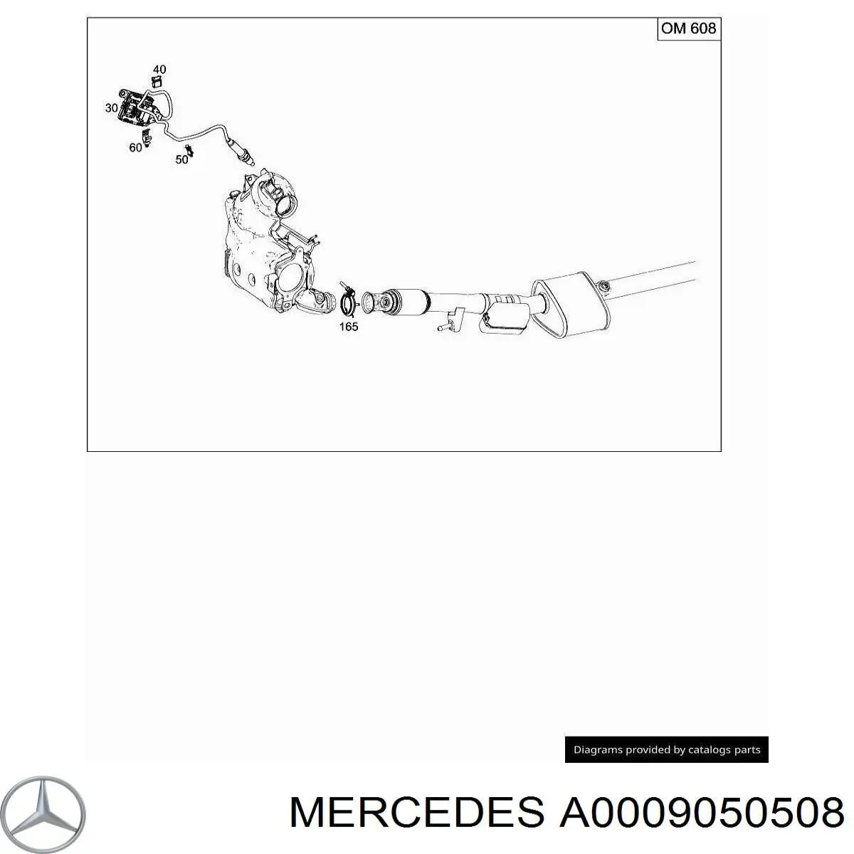 Купити A0009050508 Mercedes Датчик температури відпрацьованих газів (ВГ), фільтр сажі