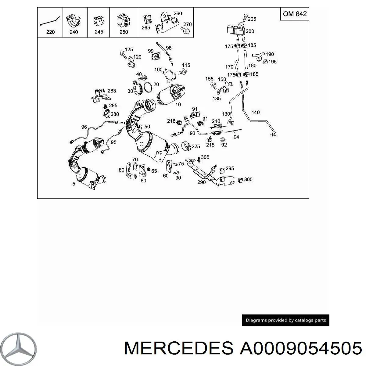 Купити A0009054505 Mercedes Датчик температури відпрацьованих газів (ВГ), перед фільтром сажі