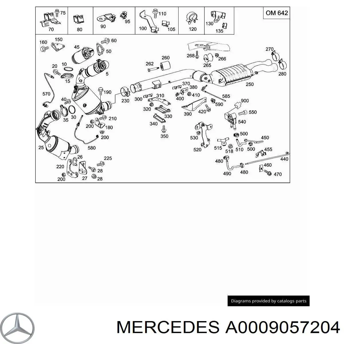 A0009057204 Mercedes Датчик температури відпрацьованих газів (ВГ), перед фільтром сажі