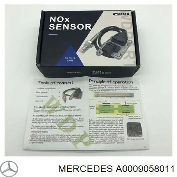Датчик оксидів азоту NOX, передній Mercedes A0009058011 ціна, від 187.33 USD
