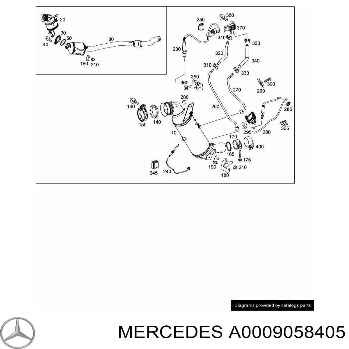 Датчик температури відпрацьованих газів (ВГ), після фільтра сажі Mercedes A0009058405 ціна, від 67.10 USD