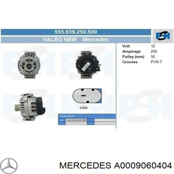 A0009060404 Mercedes Авто генератор