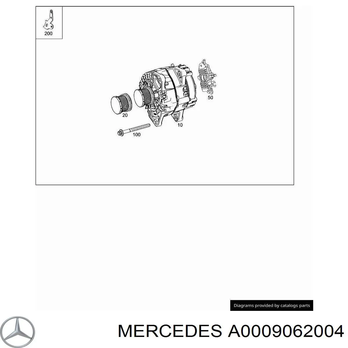 Генератор Mercedes A0009062004 ціна, від 170.01 USD