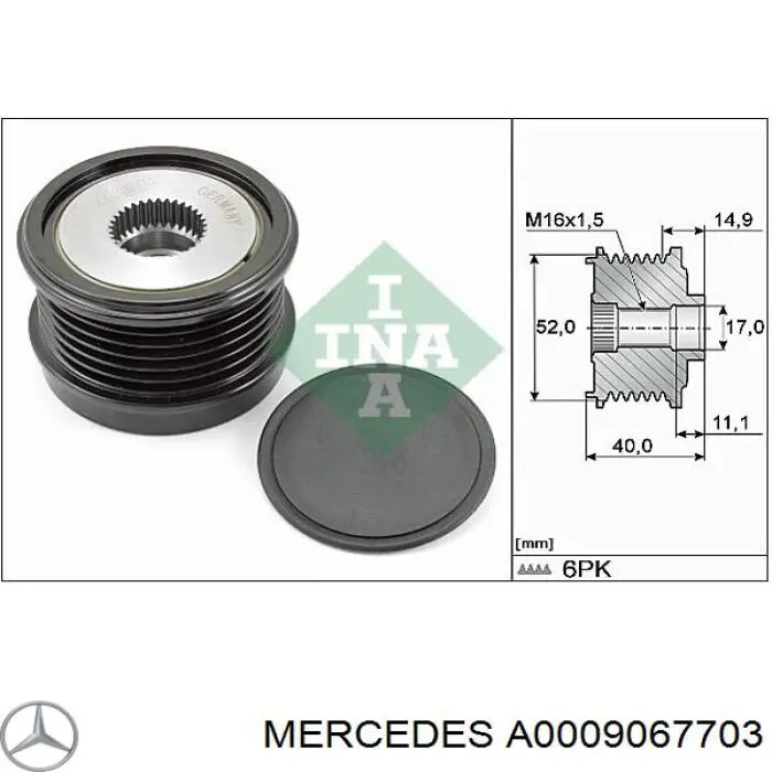 A0009067703 Mercedes генератор