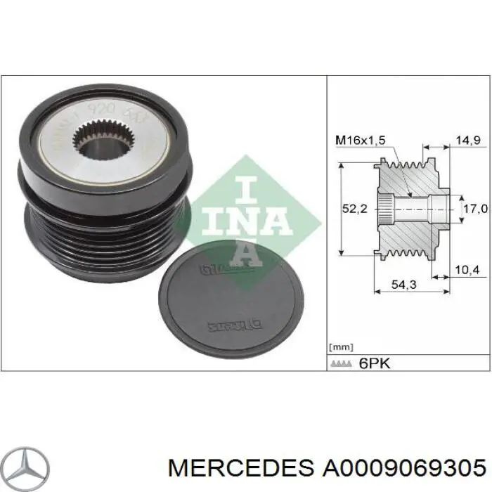 A0009069305 Mercedes генератор
