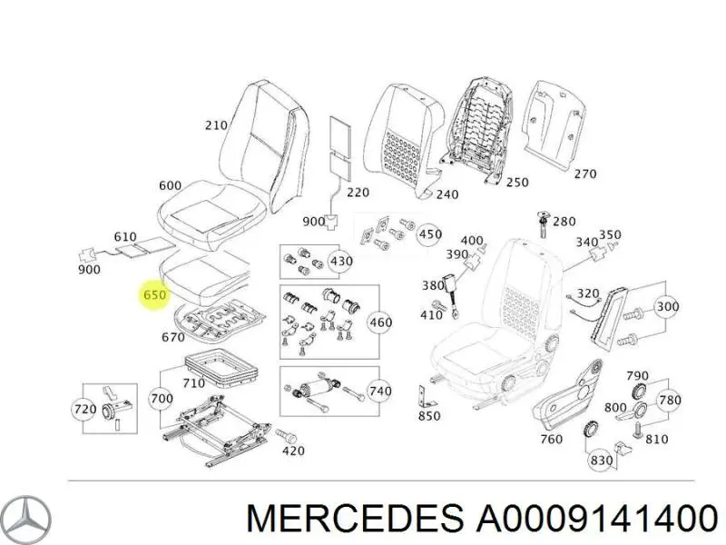 Наповнювач подушки переднього сидіння на Mercedes Sprinter (906)