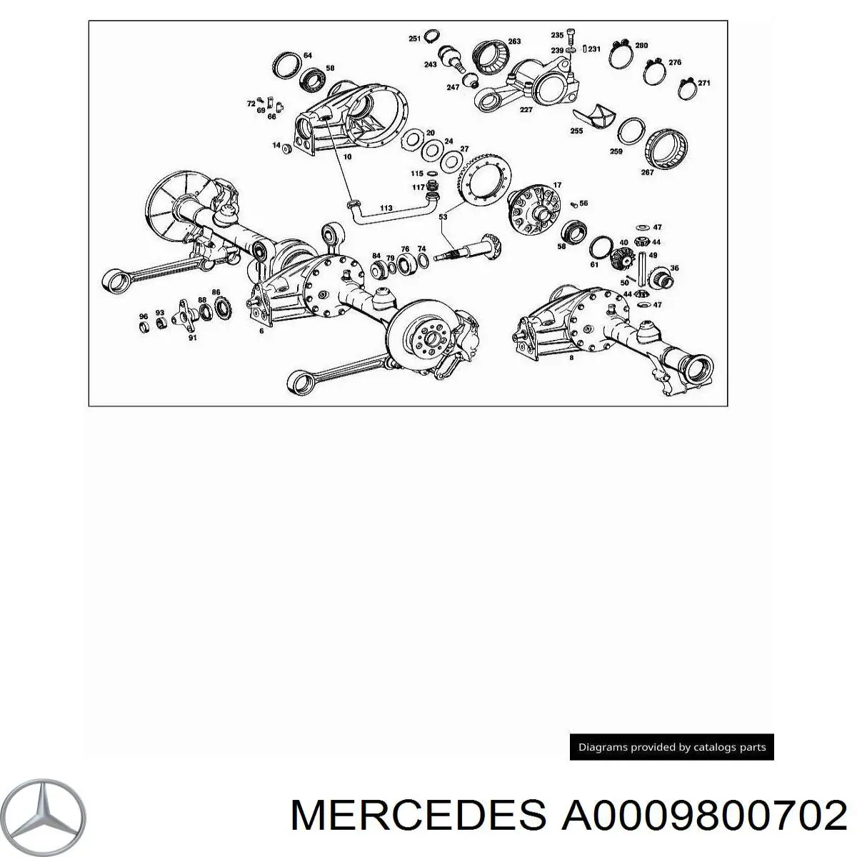 Підшипник піввісі заднього моста, внутрішній Mercedes A0009800702 ціна, від 15.65 USD