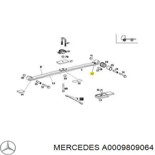A0009809064 Mercedes Стійка капота