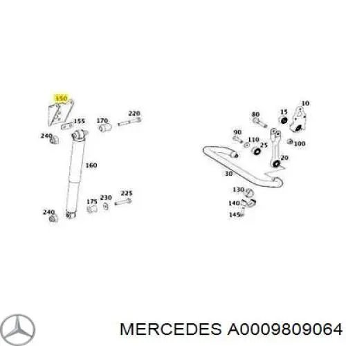 Амортизатор капота газовий Mercedes A0009809064 ціна, від  USD