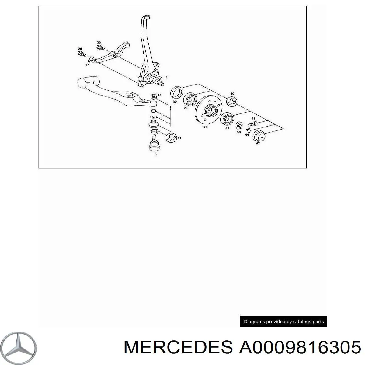 Купити A0009816305 Mercedes Підшипник ступиці передньої