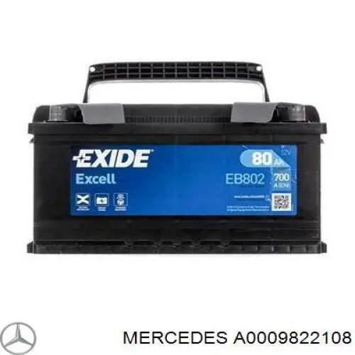 A0009822108 Mercedes акумуляторна батарея, акб