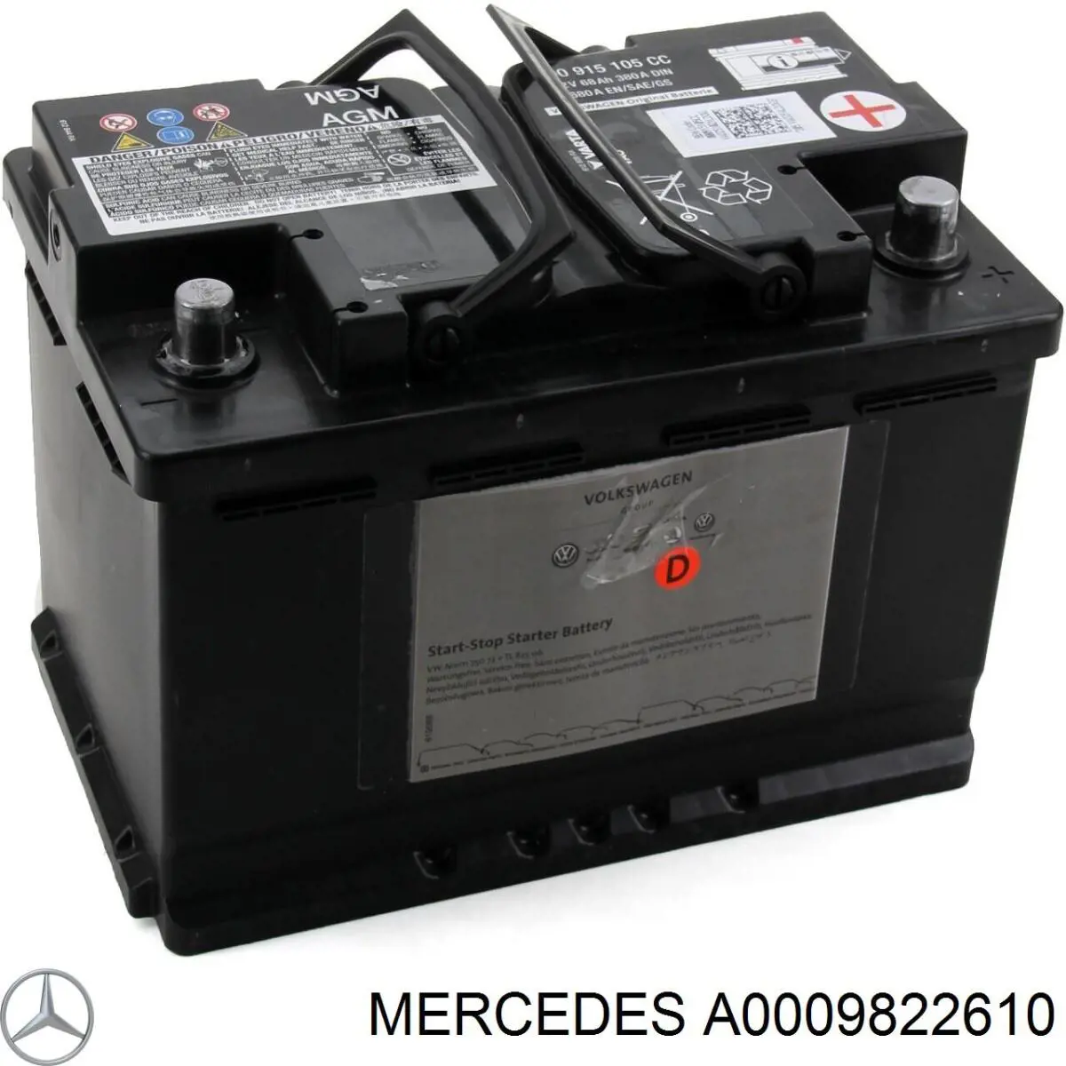 A0009822610 Mercedes Авто акумулятор