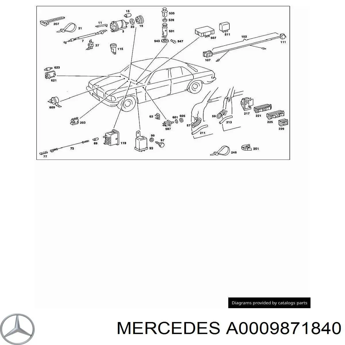  Mercedes A0009871840 ціна, від 2.60 USD