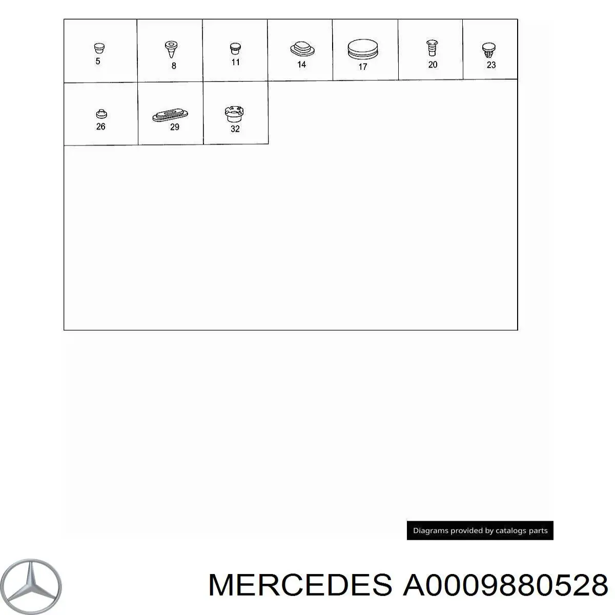 Купити A0009880528 Mercedes Пістон (кліп) кріплення бризковика