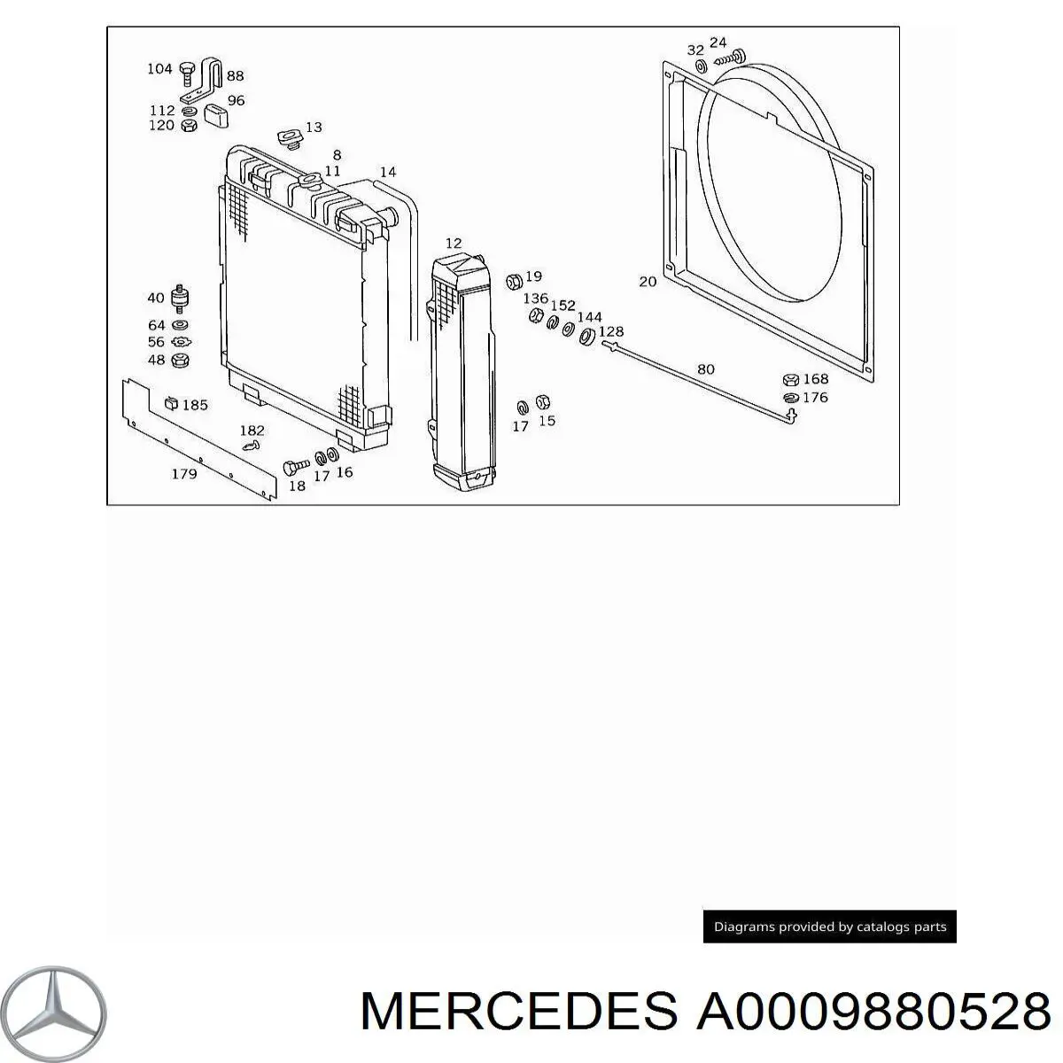 A0009880528 Mercedes Пістон-кліп кріплення бризковика