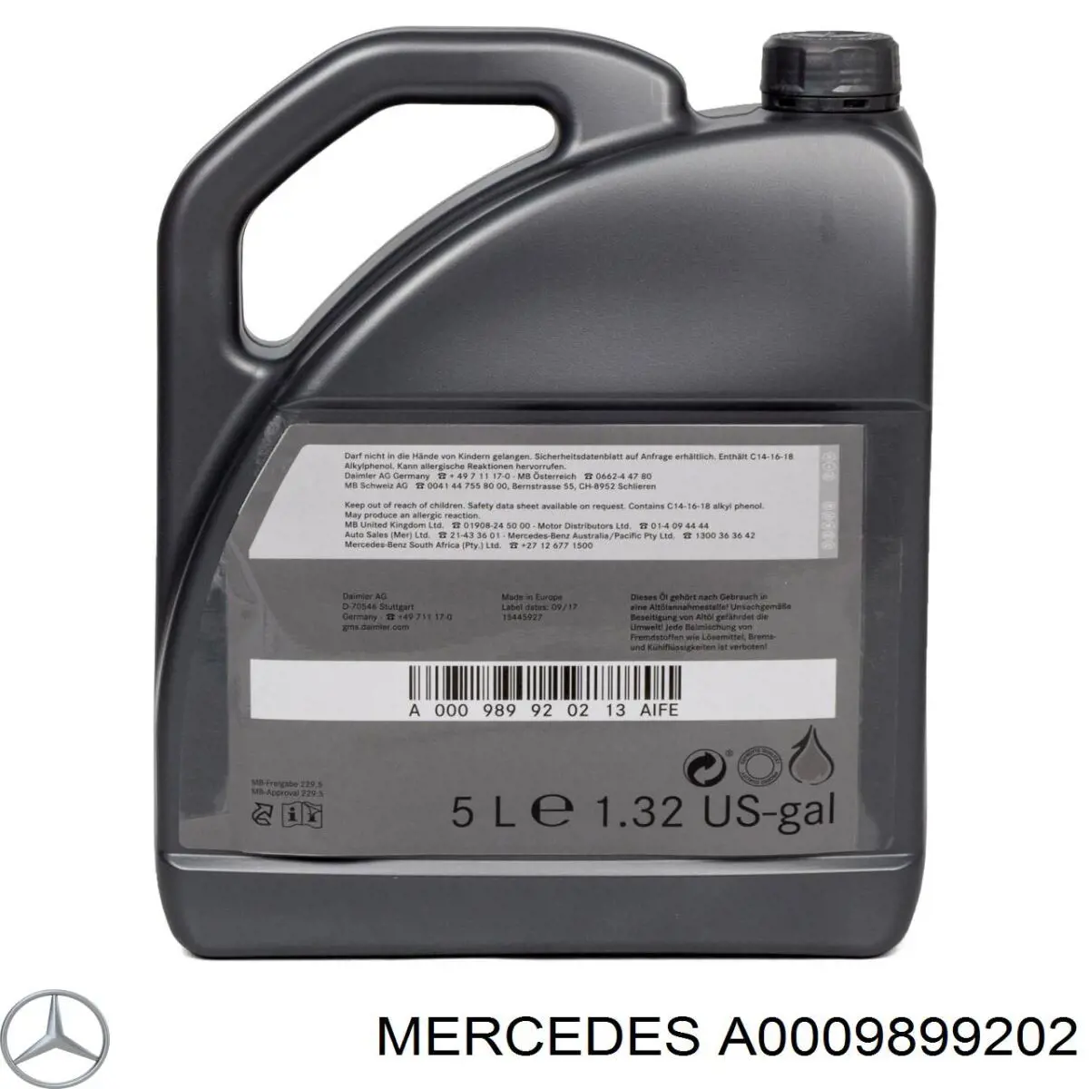A0009899202 Mercedes Масло двигуна