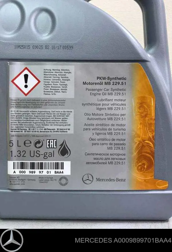 Купити A0009899701BAA4 Mercedes Масло