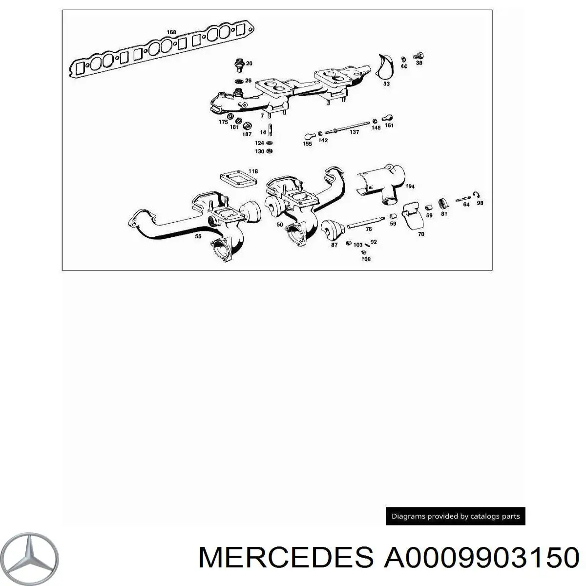 A0009903150 Mercedes гайка випускного колектора