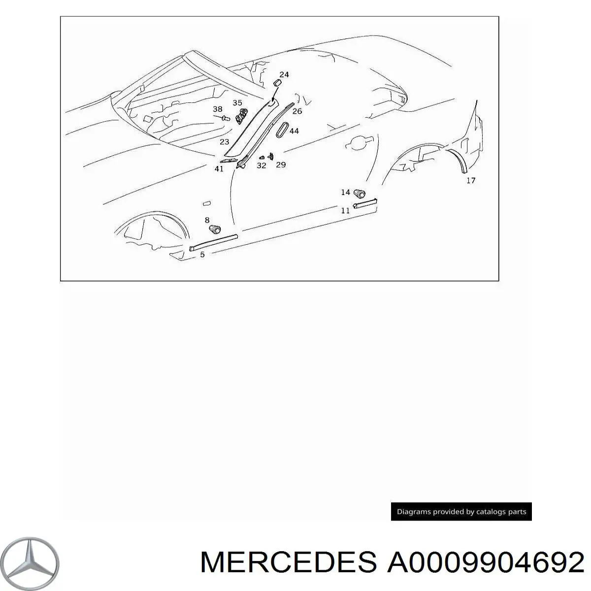  Mercedes A0009904692 ціна, від 0.71 USD