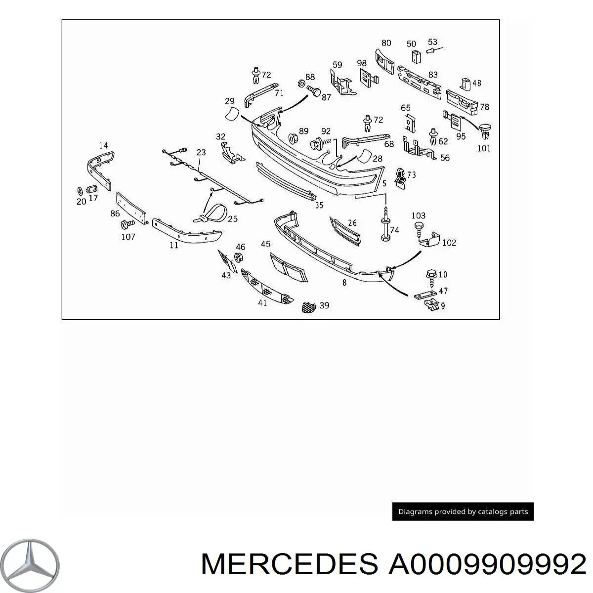 Пістон (кліп) кріплення накладок порогів A0009909992 Mercedes