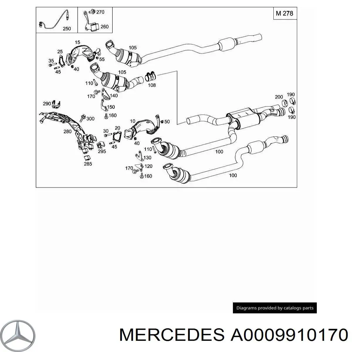 Пістон (кліп) кріплення молдинга лобового скла Mercedes A0009910170