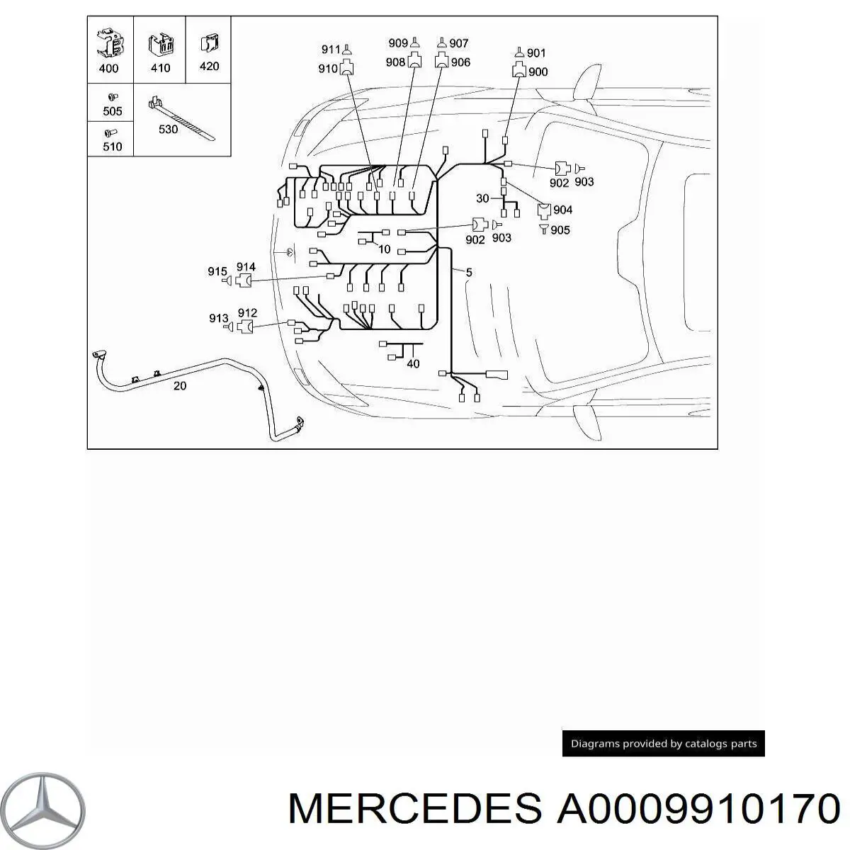 A0009910170 Mercedes Скоба молдинга вітрового скла