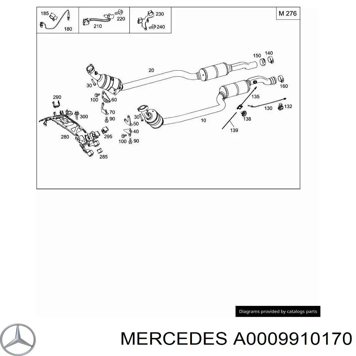 A0009910170 Mercedes Скоба молдинга вітрового скла