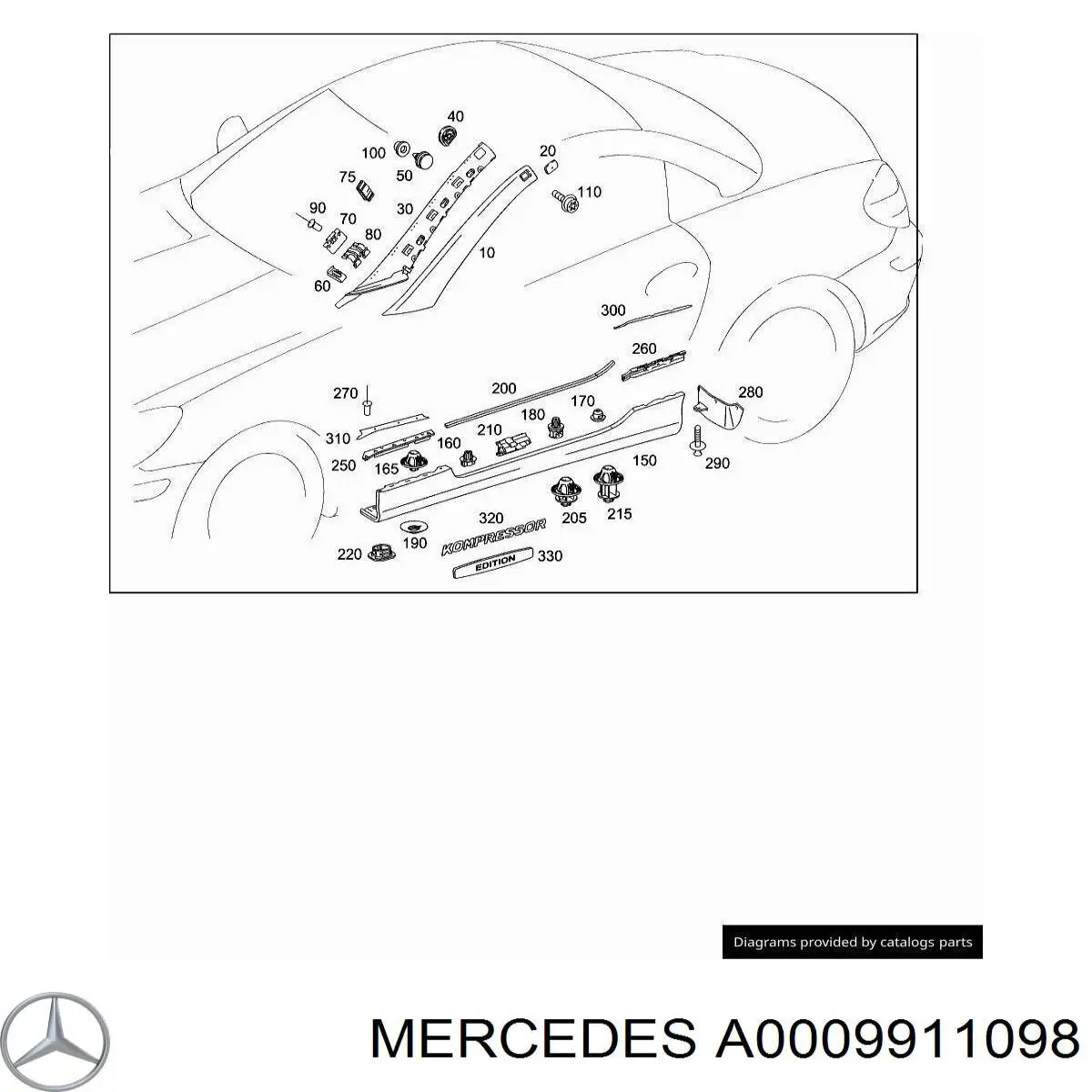  Mercedes A0009911098 ціна, від 2.12 USD