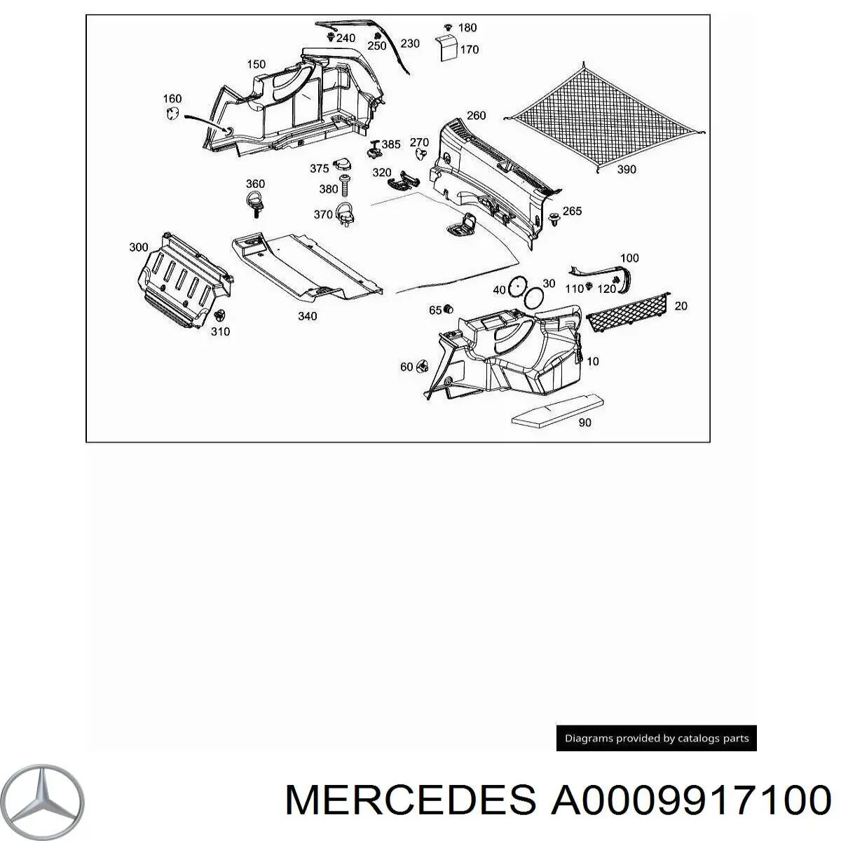 Купити A0009917100 Mercedes Кріплення утеплювача капота