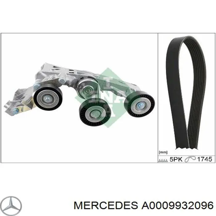 Ремінь приводний, агрегатів A0009932096 Mercedes