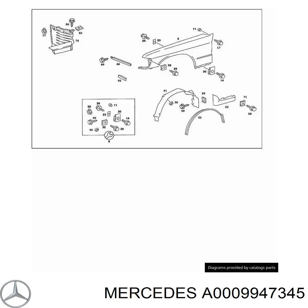  Mercedes A0009947345 ціна, від 0.92 USD