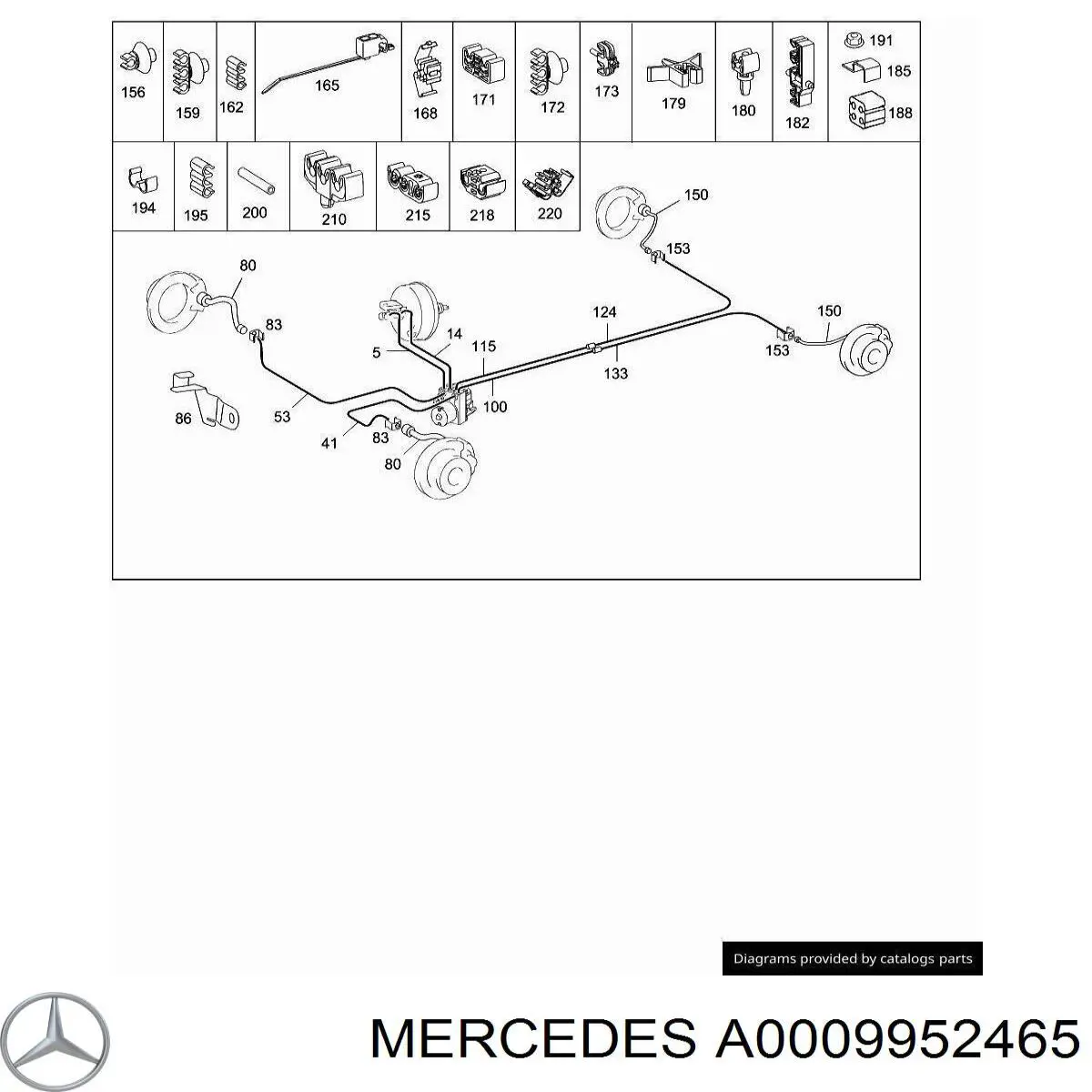  Mercedes A0009952465 ціна, від 1.23 USD