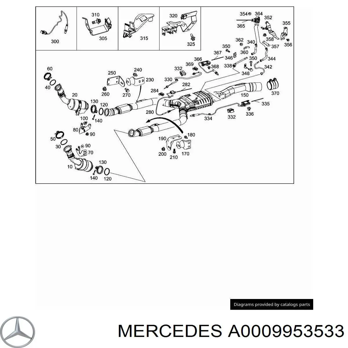 A0009953533 Mercedes хомут кріплення каталізатора до турбіни